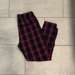 Hollister Red Plaid Pants size L